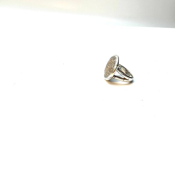 John Hardy Bamboo Sterling Silver Ring w/White Topaz — Size 7 Statement Ring EUC - Picture 9 of 9